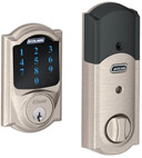 Connect Camelot Satin Nickel Touchscreen Deadbolt with Alarm