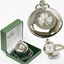 Irish Crafted Mullingar Pewter Celtic Shamrock Pocket Watch за 40,95 $ 1.jpg